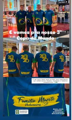 Story de Família Mazeto marcando a Ana Paula Turismo
